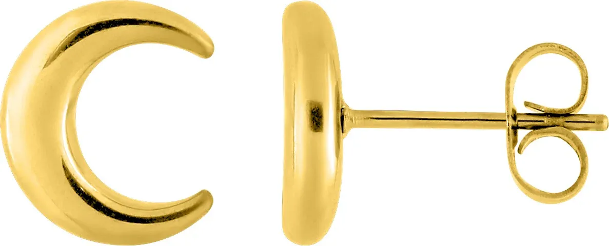 Pixies - Boucle d'Oreilles Acier Doré Lune – Image 2