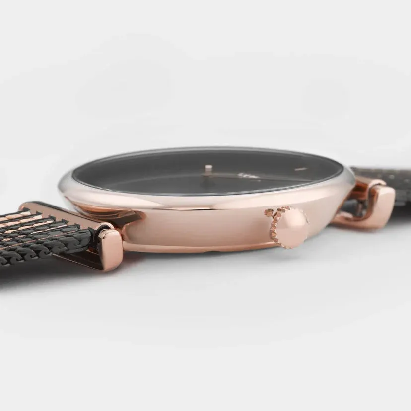 Cluse - Montre La Triomphe Mesh Bicolore Noire Rose Gold – Image 2