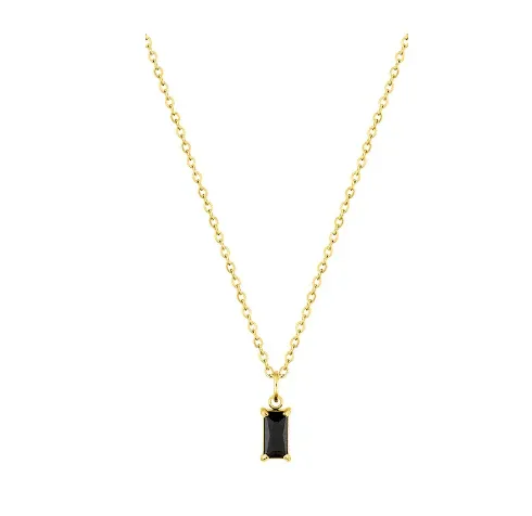 Pixies - Collier Femme Acier Inoxydable "Pierre Zircon Noir"