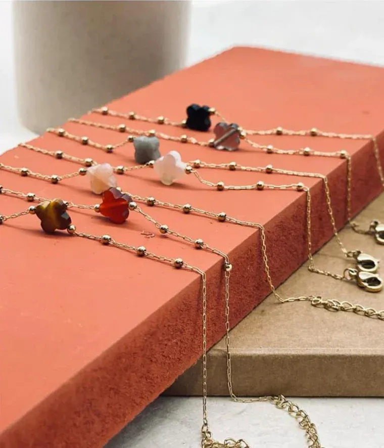 Zag Bijoux - Collier Velasquez Oeil de Tigre Acier Doré – Image 6