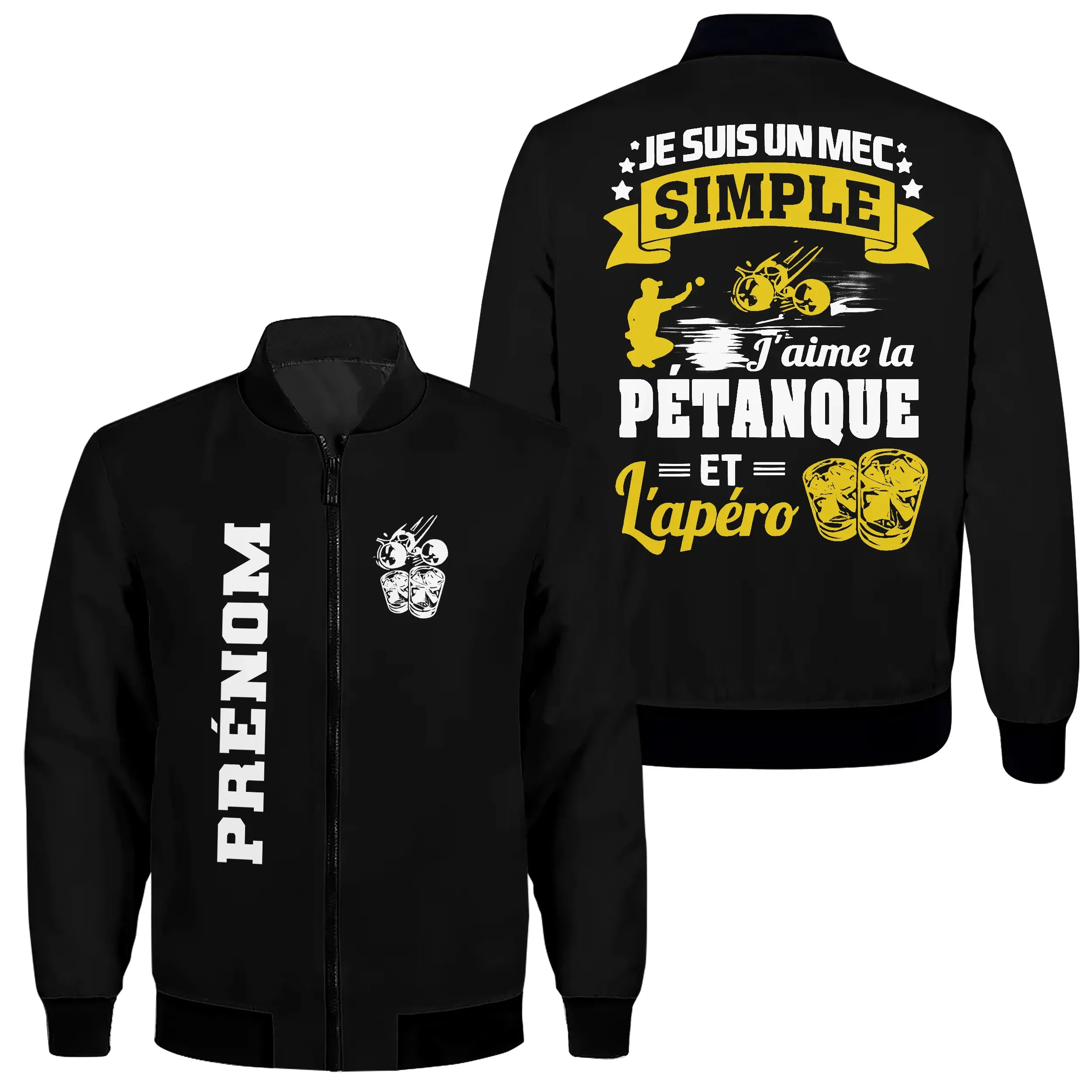 Alpenext - Veste De Sport, Je Suis Un Mec Simple J'aime La Pétanque Et L'apéro, Cadeau Humour Bouliste – Image 3