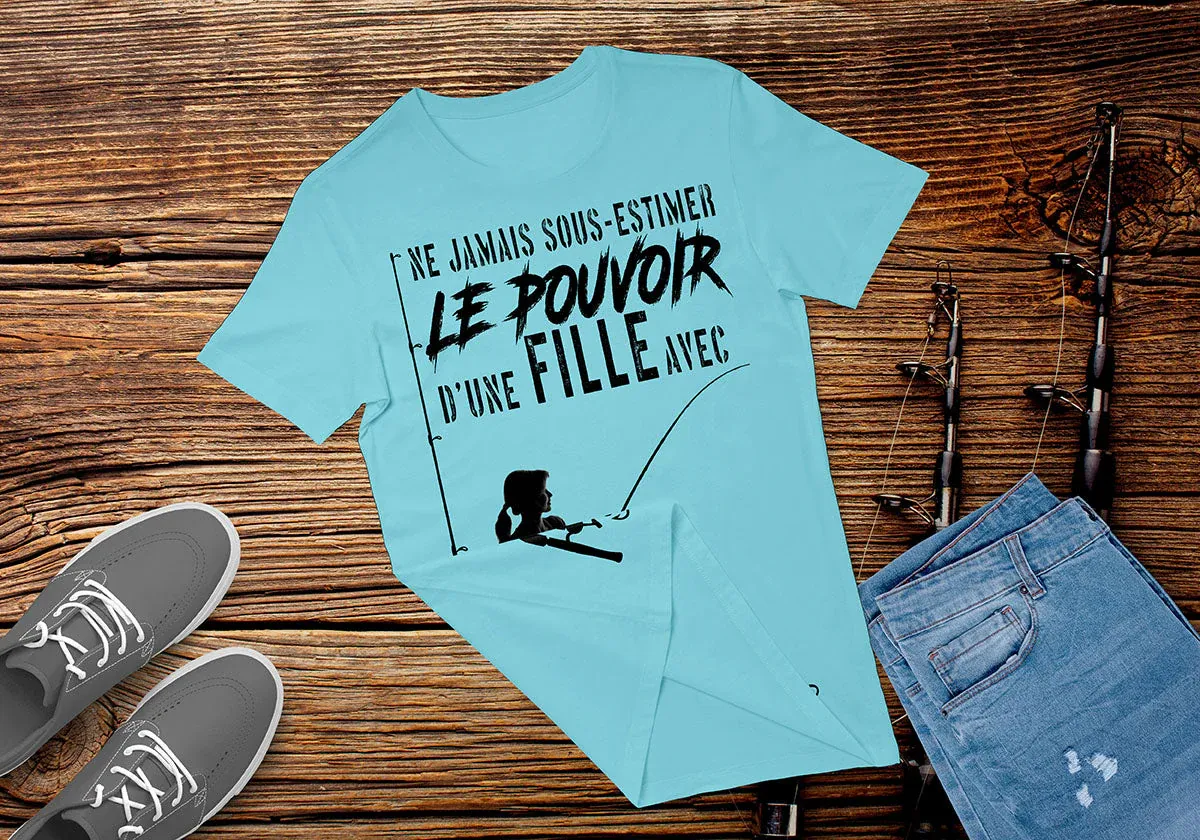 Canne À Pêche, Cadeau Humour Pêcheur, Ne Jamais Sous-Estimer D'une Fille - VEPENP005 – Image 2