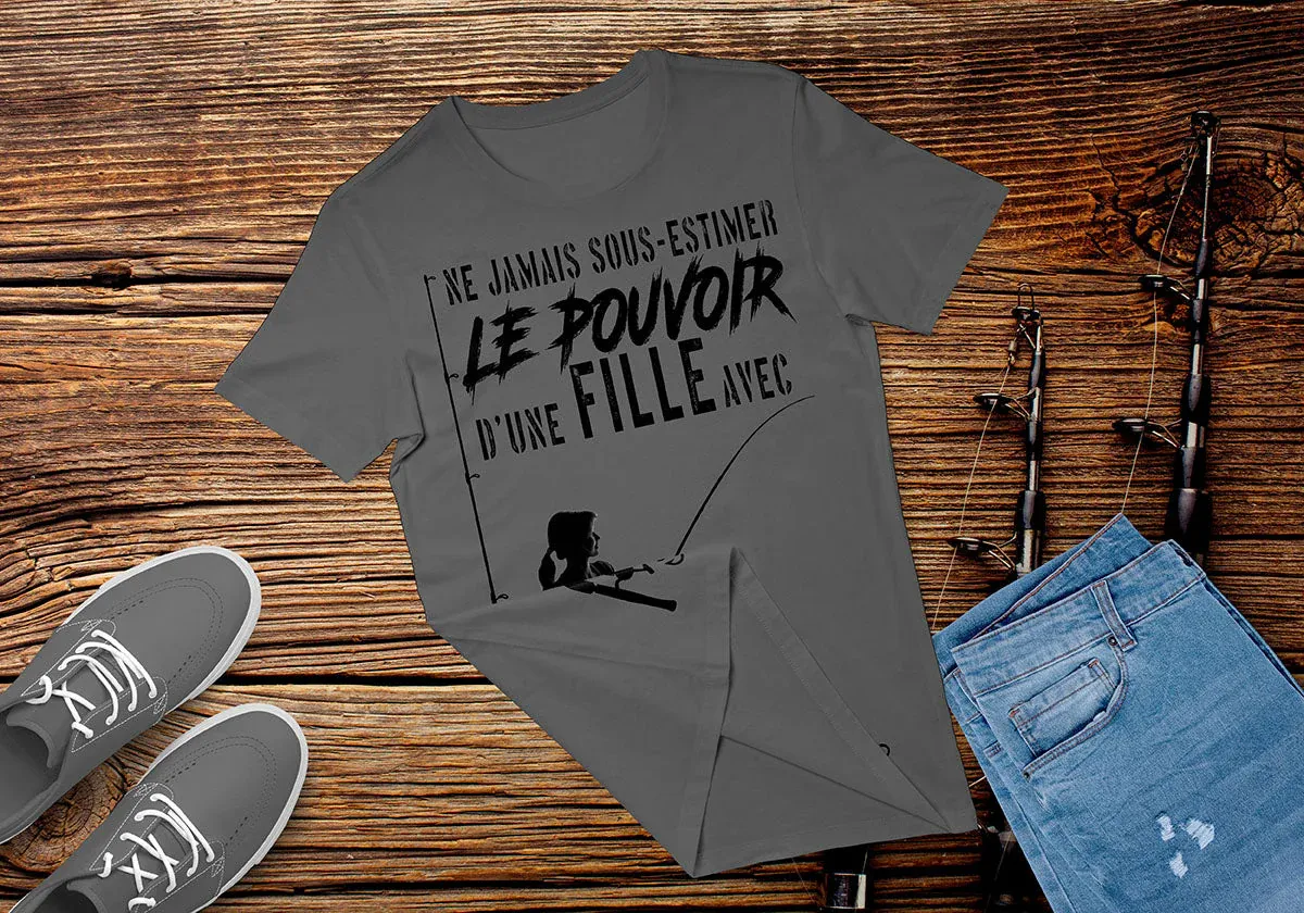 Canne À Pêche, Cadeau Humour Pêcheur, Ne Jamais Sous-Estimer D'une Fille - VEPENP005 – Image 6