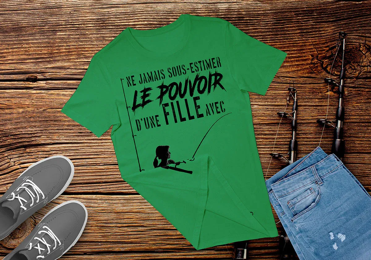 Canne À Pêche, Cadeau Humour Pêcheur, Ne Jamais Sous-Estimer D'une Fille - VEPENP005 – Image 9