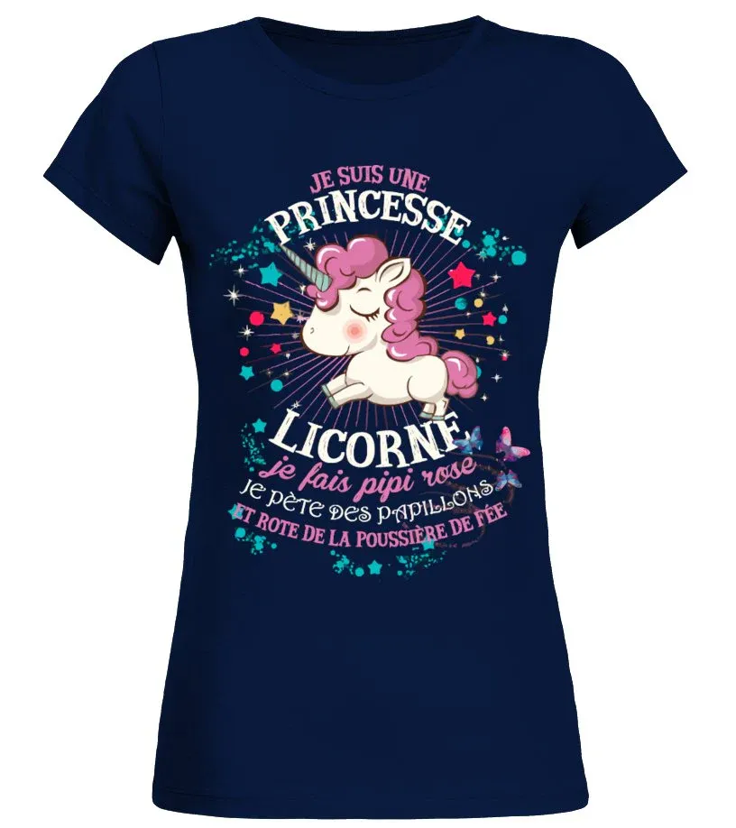 Princesse Licorne Tshirt Cadeau Femme CTS24032201 – Image 2