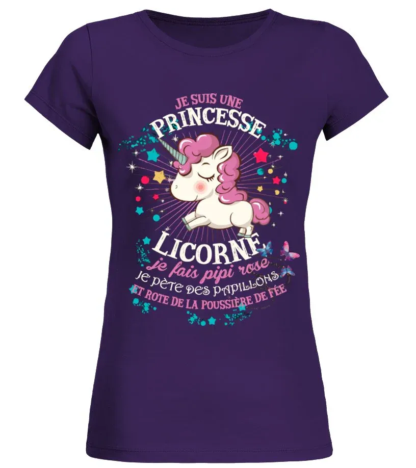 Princesse Licorne Tshirt Cadeau Femme CTS24032201 – Image 3