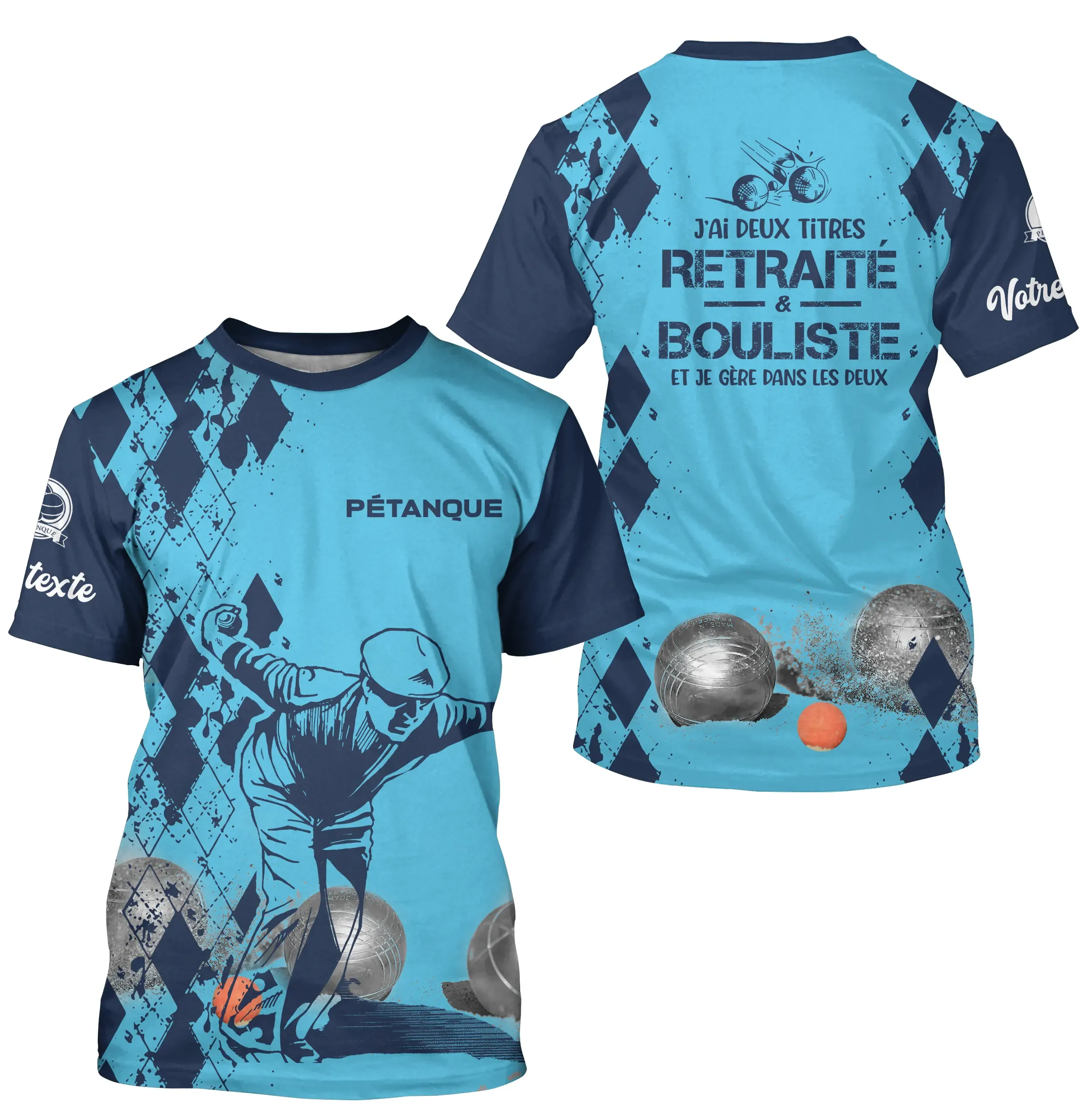 Sweat À Capuche Pétanque, Cadeau Humour Personnalisé Bouliste, J'ai Deux Titres Retraité Et Bouliste - CT21102303 – Image 8