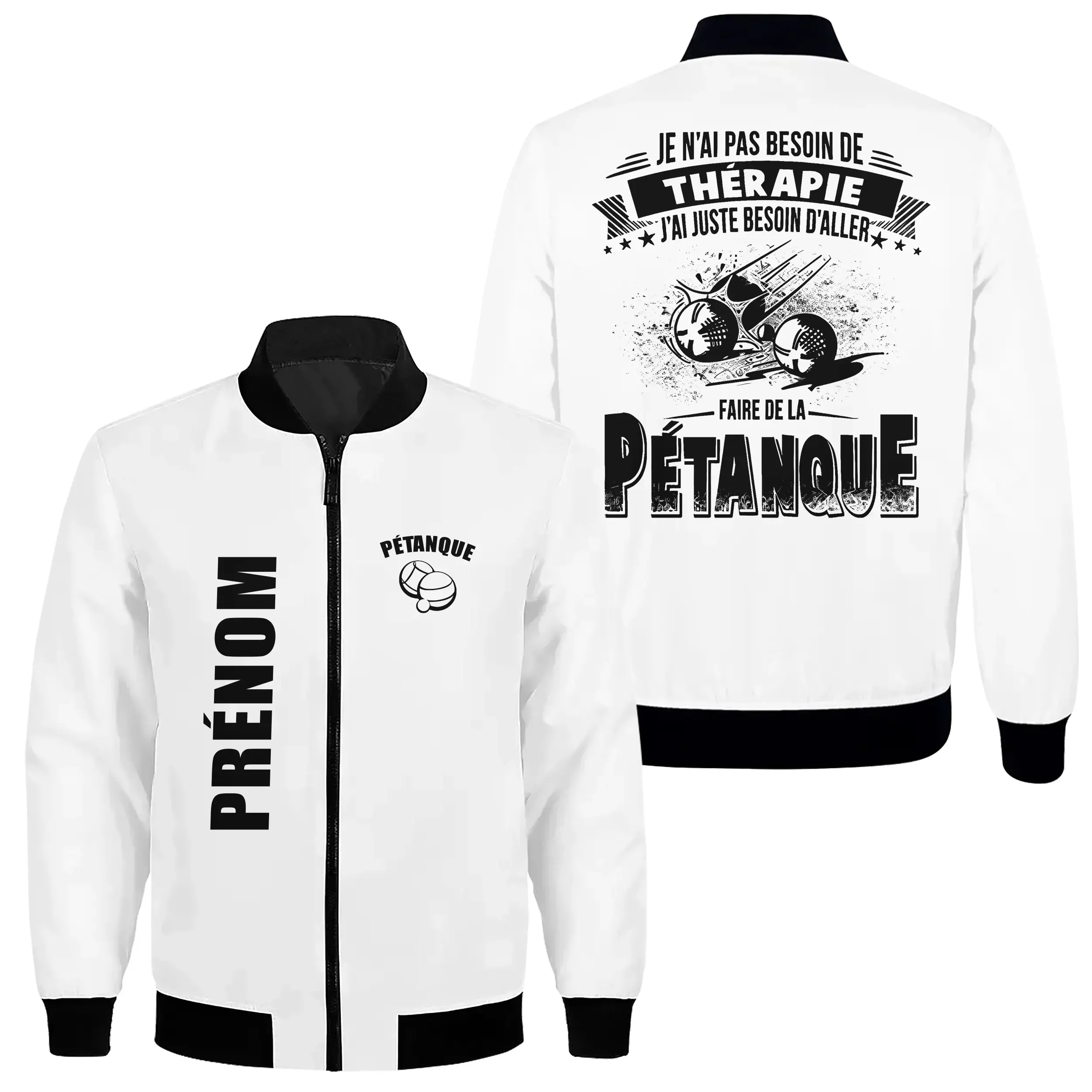 Veste De Sport Bouliste, Je N'ai Pas Besoin De Thérapie, Cadeau Personnalisé Pour Fan De Pétanque - CT15092362 – Image 4