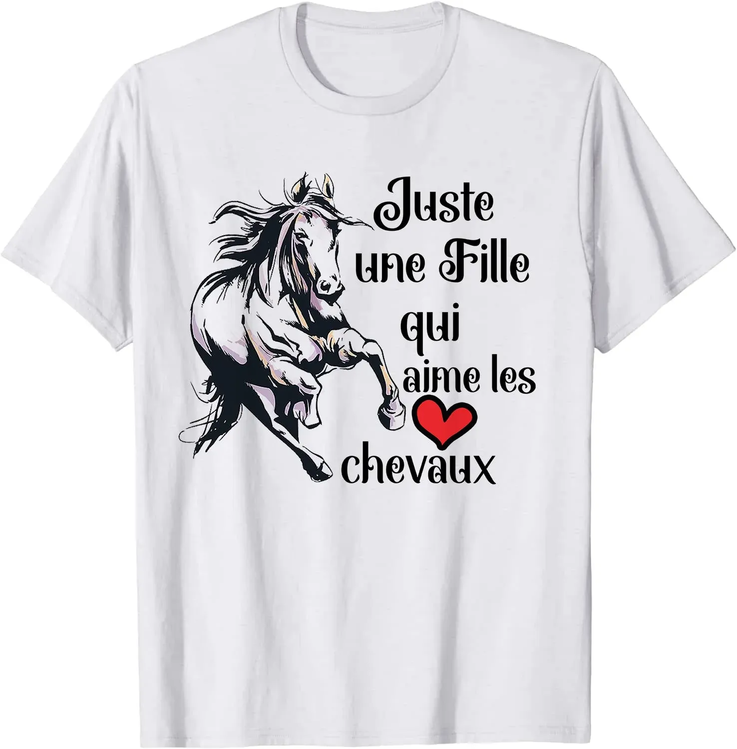 Cadeau Equitation Cheval Original Tee Shirt Fille - Juste Une Fille Qui Aime Les Chevaux - Cadeau Fille Cheval - CTS09042201 – Image 2