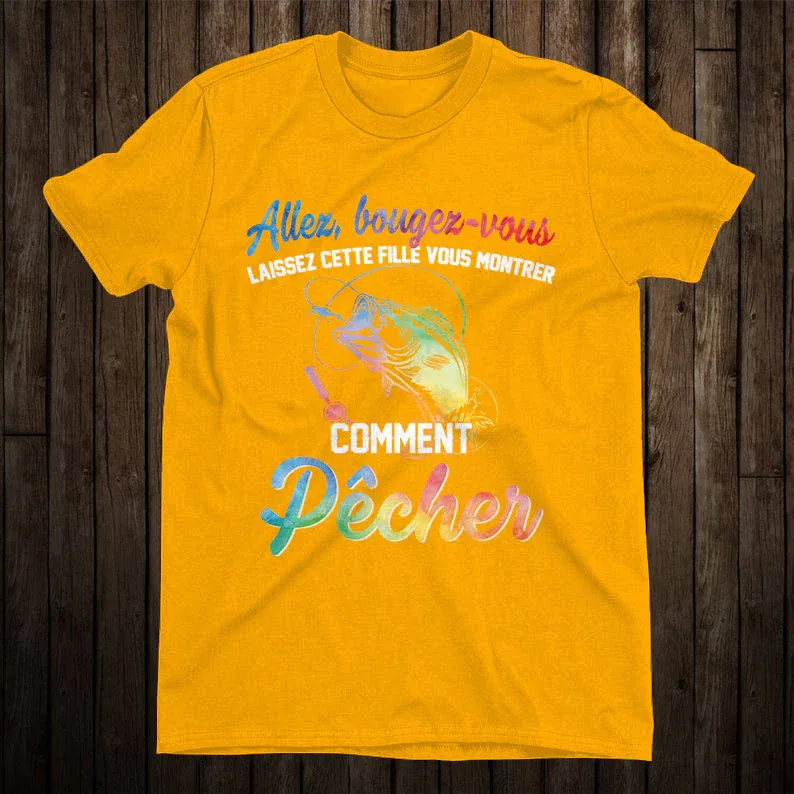 Pêche Du Bar, Pêche Au Leurre, Canne À Pêche, Cadeau Humour Pêcheur, Fille Montre Comment Pêcher - VEPENP008 – Image 3