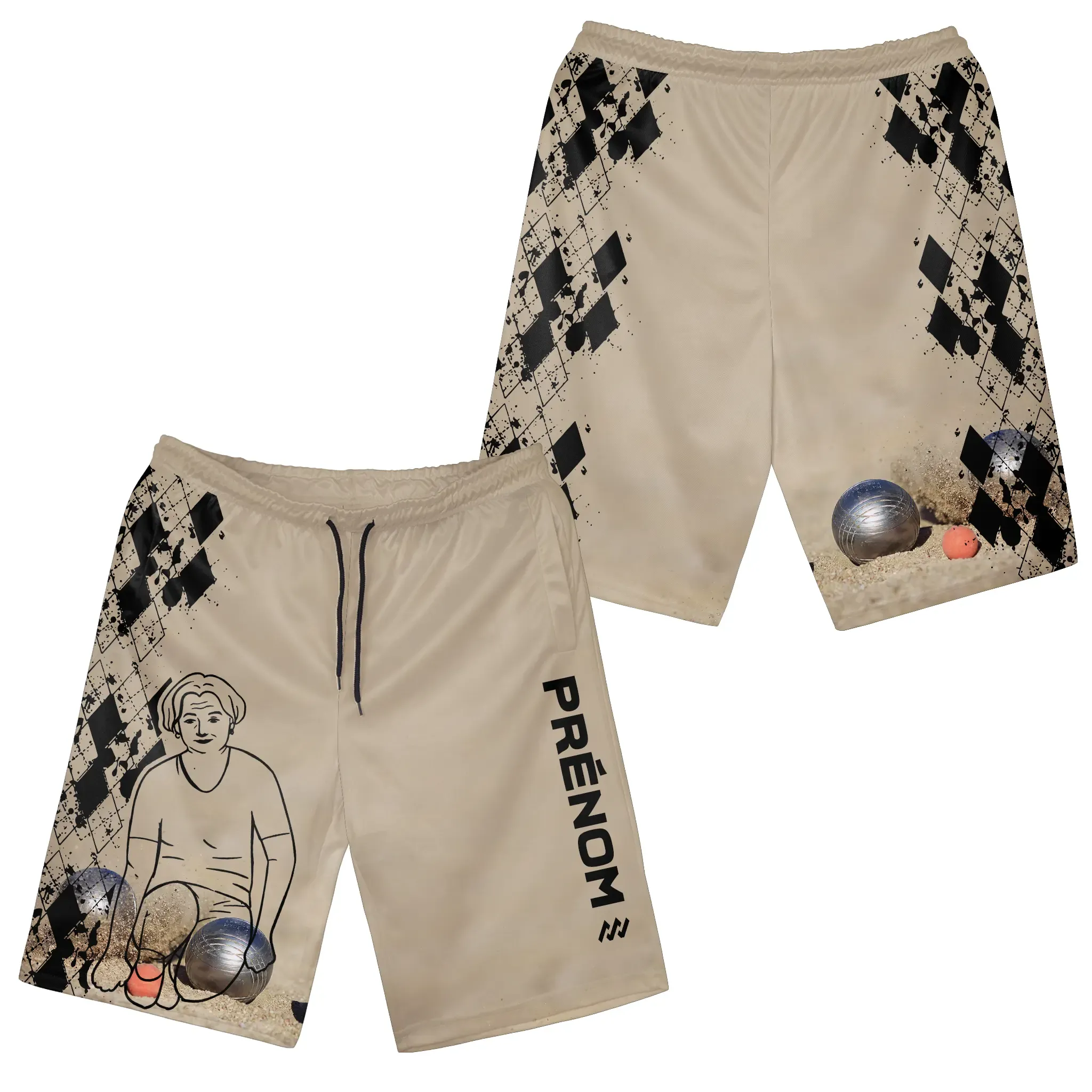 Short de Sport Pétanque Personnalisé Femme - Confortable, Léger et Style Unique | Joueuse et Boules - A170624N66 – Image 5