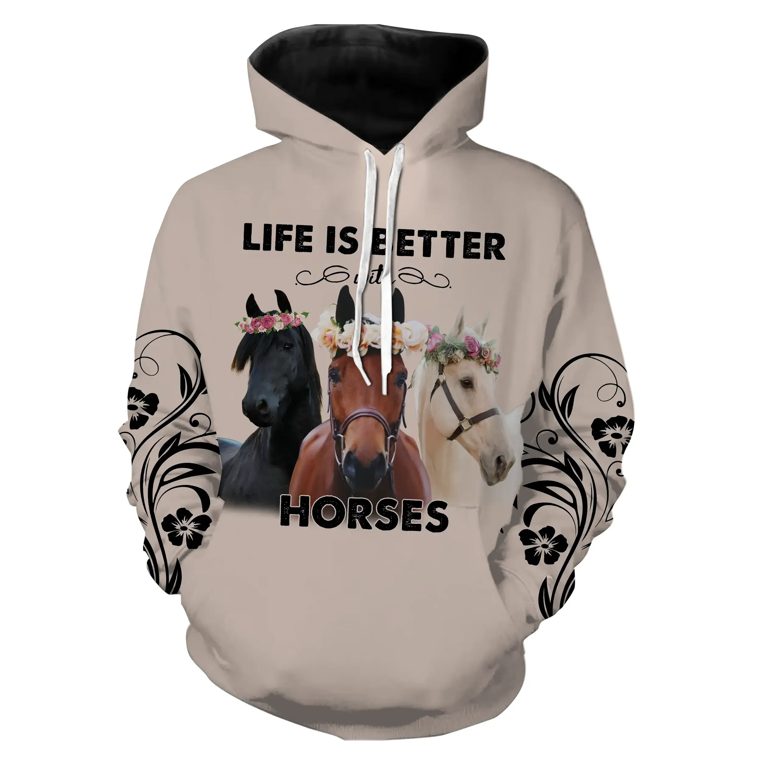 Alpenext T-shirt La Vie Est Meilleure Avec Les Chevaux, Equitation - CTS18062216 – Image 6