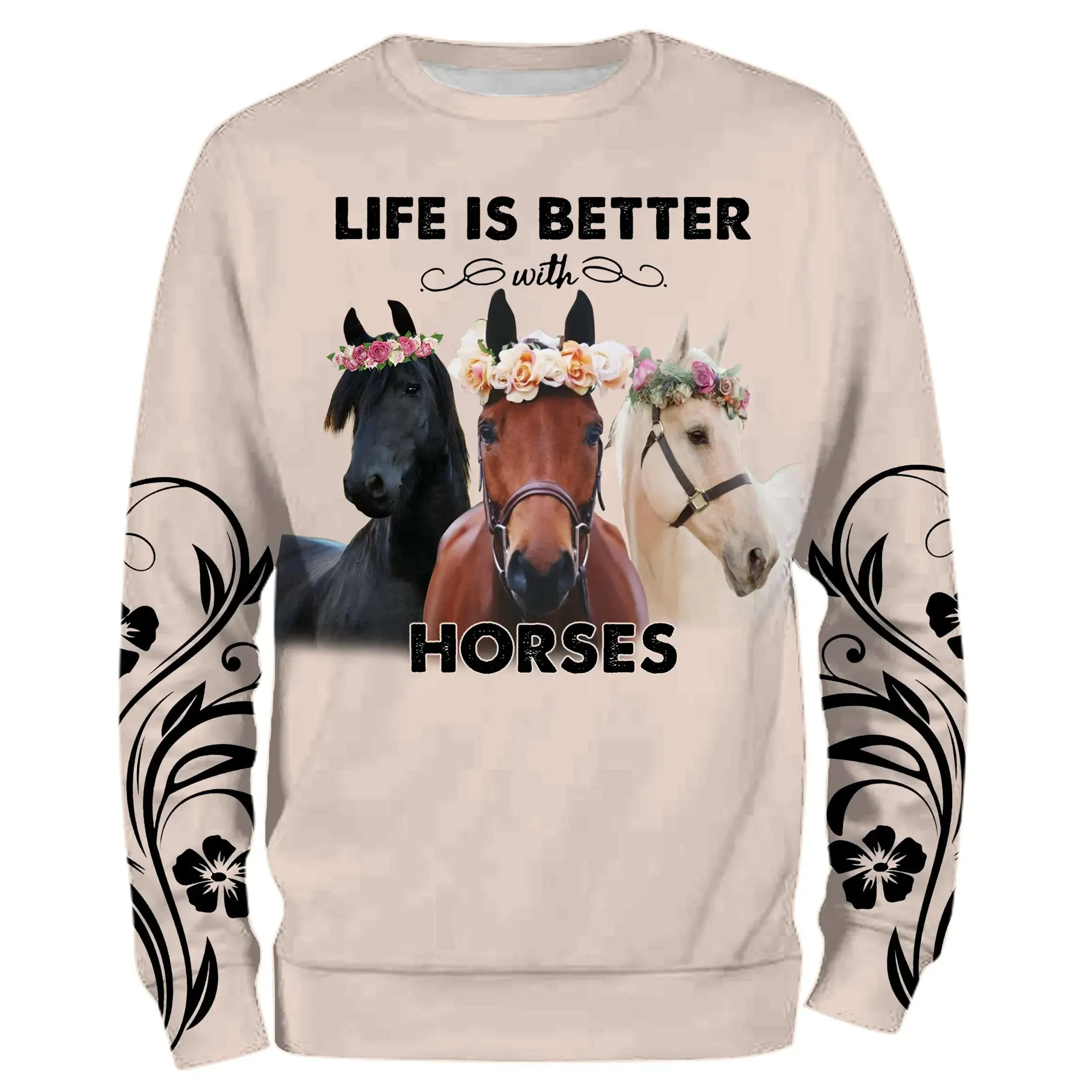 Alpenext T-shirt La Vie Est Meilleure Avec Les Chevaux, Equitation - CTS18062216 – Image 5