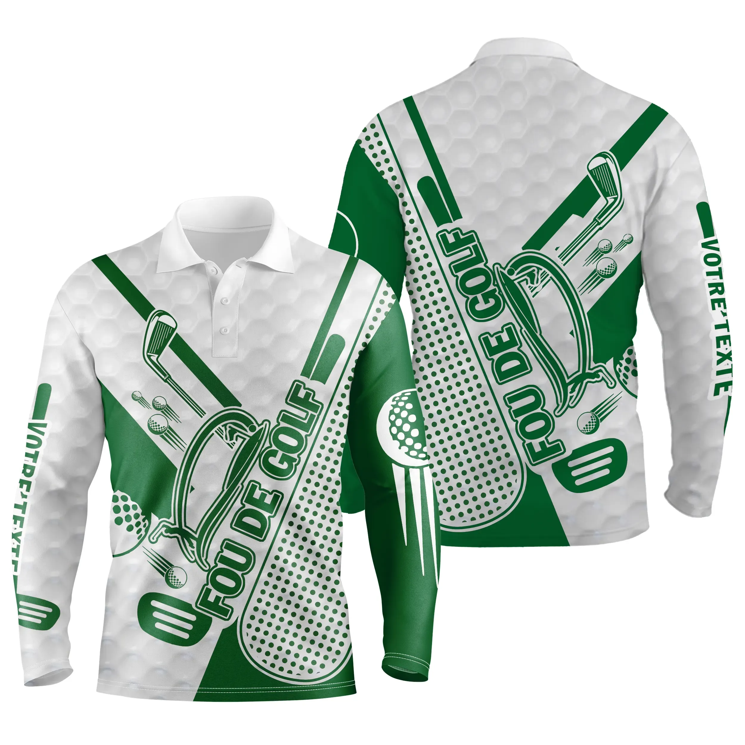 Alpenext - Polo De Golf, Vert et Bleu, Cadeau Personnalisé Pour Fans De Golf, Polo de Sport Homme et Femme, Motifs Balle De Golf, Club de Golf - CTS25052209 – Image 5