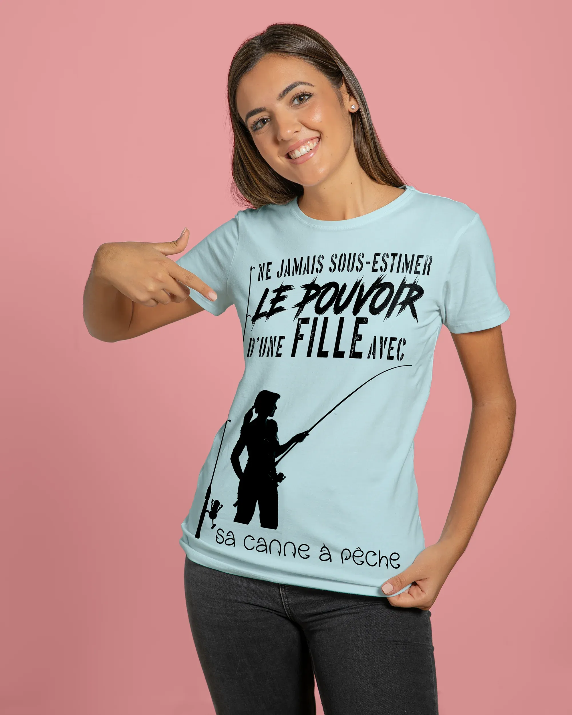 Canne À Pêche, Cadeau Humour Pêcheur, Ne Jamais Sous-Estimer D'une Fille - VEPENP005