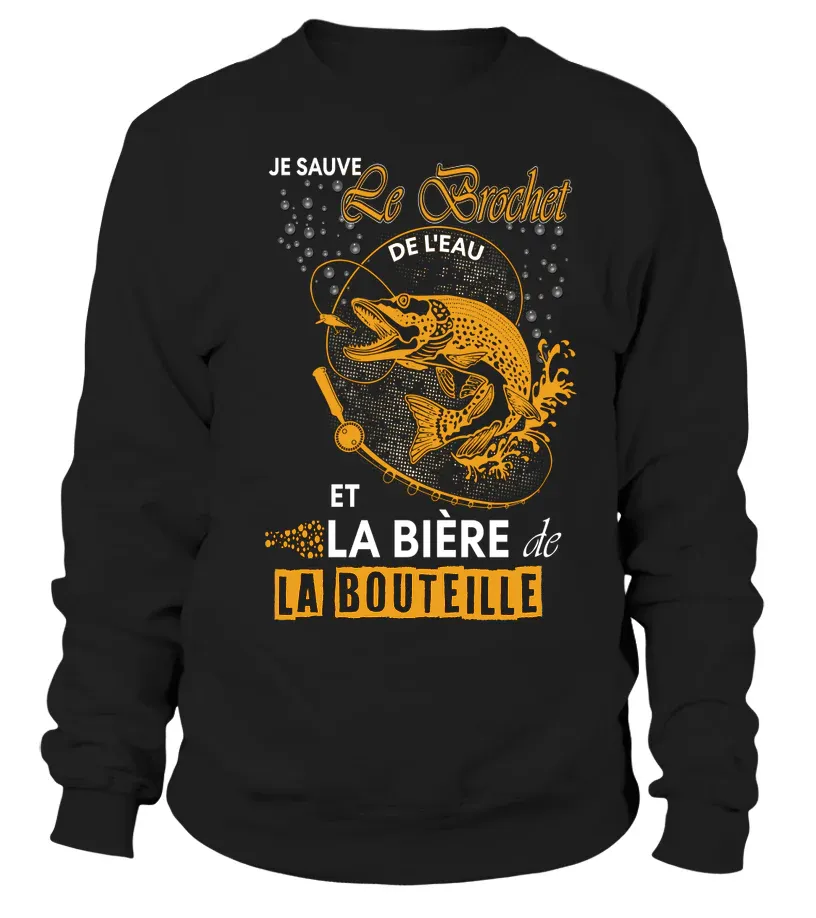 Pêche Du Brochet Au Leurre Souple, Bière, Cadeau Humour Pêcheur, Je Sauve Le Brochet De l'Eau - VEPEBR021 – Image 9