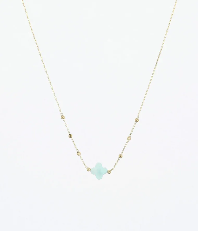 Zag Bijoux - Collier Velasquez Amazonite Acier Doré