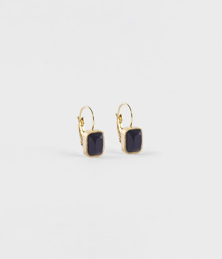 Zag Bijoux - Boucles d'Oreilles Véra Onyx Noir