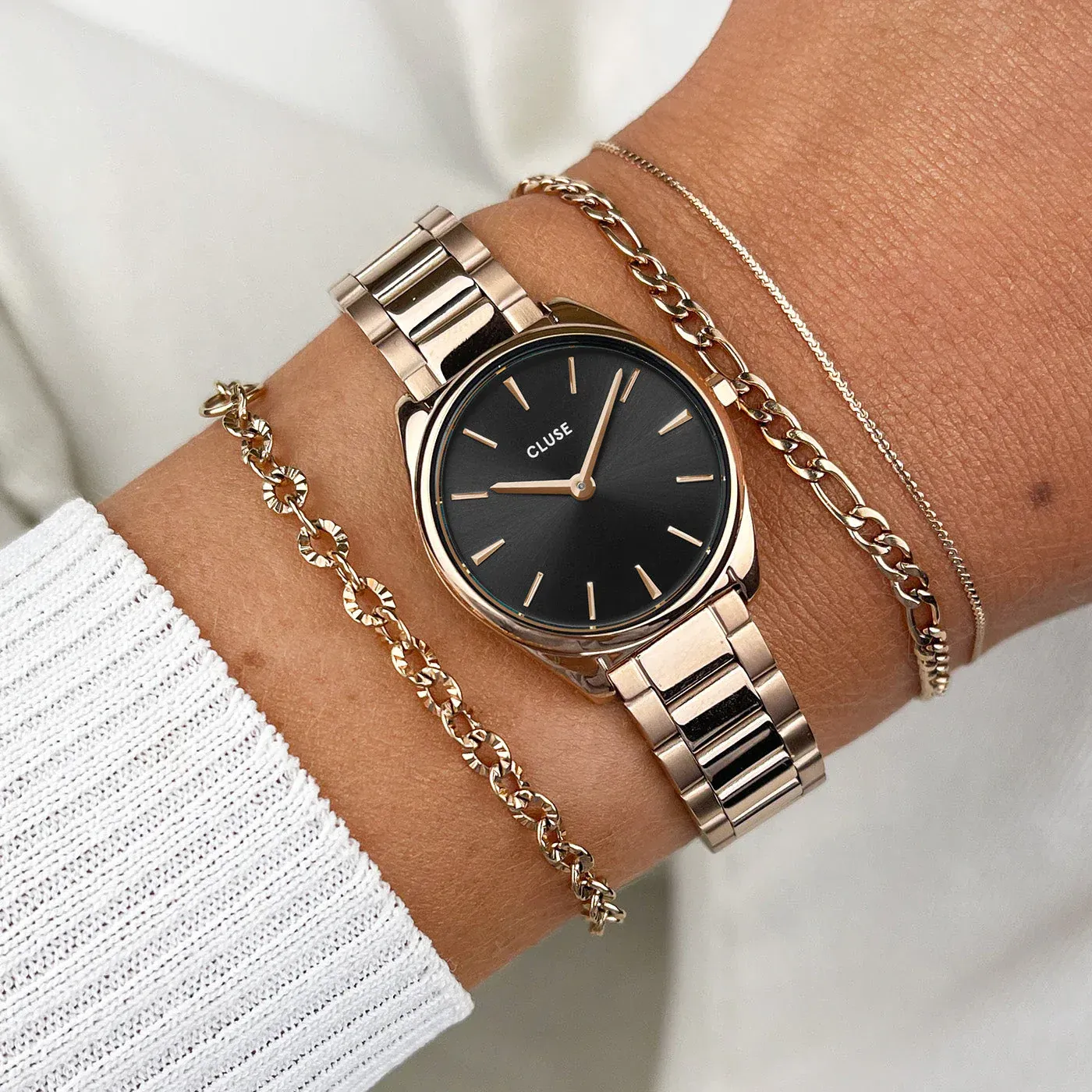 Cluse - Montre Féroce Mini Noire & Rose Gold – Image 4